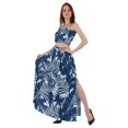 thumbnail image 3 of Bimba Ensemble Coordonné 2 Pcs Robe Aguichant de Plage et de Fête pour Femmes, Haut Court Imprimé Smocké et Jupe Longue, 3 of 7