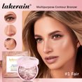 thumbnail image 4 of Multipurpose Contour Bronzer Powder Foundation, Lightweight Buildable Sheer to Light Coverage, Long-lasting, Satin Shimmer Finish Face Powder Makeup & Setting Powder, 4 of 8