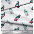 thumbnail image 3 of Soimoi Moss Georgette Fabric Swirl & Floral Block Printed Fabric 1 Yard 42 Inch Wide, 3 of 3
