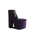 thumbnail image 1 of 9" Tall Display Jewelry Box with Hooks, High Heel Shoe Design, Purple Velvet, 1 of 4