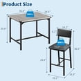 thumbnail image 2 of Dining Table Set for 4 W/Footrest & Backrest, Counter Height Table with 4 Upholstered Bar Stools, Kitchen Table Set with Corner Protector, for Small Space, Retro Gray, 2 of 8