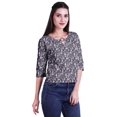 thumbnail image 2 of Moomaya Printed Keyhole Neck Ring Top Casual 3/4th Sleeve Tees Tank Tunic Top, 2 of 5