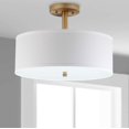 thumbnail image 2 of SAFAVIEH Lighting Collection Clara Gold 16-inch Diameter Semi Flush Mount Ceiling Light Fixture (LED Bulbs Included), 2 of 6