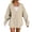 Beige, variant on Hoodies for Women Solid Color Zip Up Hoodie Full Zip Oversize Hooded Sweatshirt Casual Loungewear Women's Sweaters Orange XXL