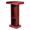 thumbnail image 1 of KFFKFF Podium Stand, 41-Inch Wooden Lectern, Laptop Desk with Wide Reading Surface and Storage Shelf, Edge Stopper, Elegant Design, Flool-Standing, for Classroom, 1 of 9