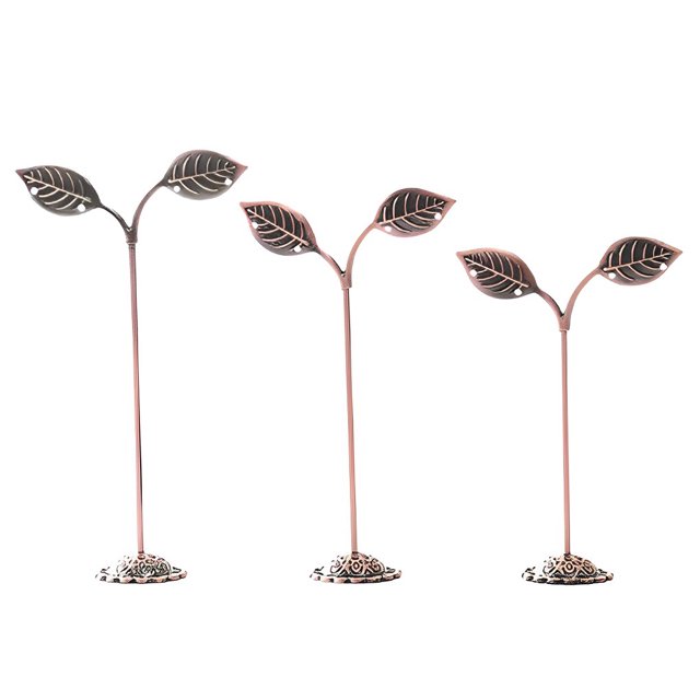 maskred 3 Pieces Metal Earring Display Stand Solid Color Stylish Replacement Home Shop Eardrop Ear Stud Pendant Base Holder Bronze