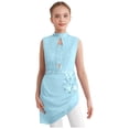 thumbnail image 1 of Oyolan Robe de Patinage Artistique Brillante pour Filles, Robe de Danse Lyrique, Justaucorps de Ballet à Jupe Froncée pour Compétition, Bleu Pâle 8, 1 of 4