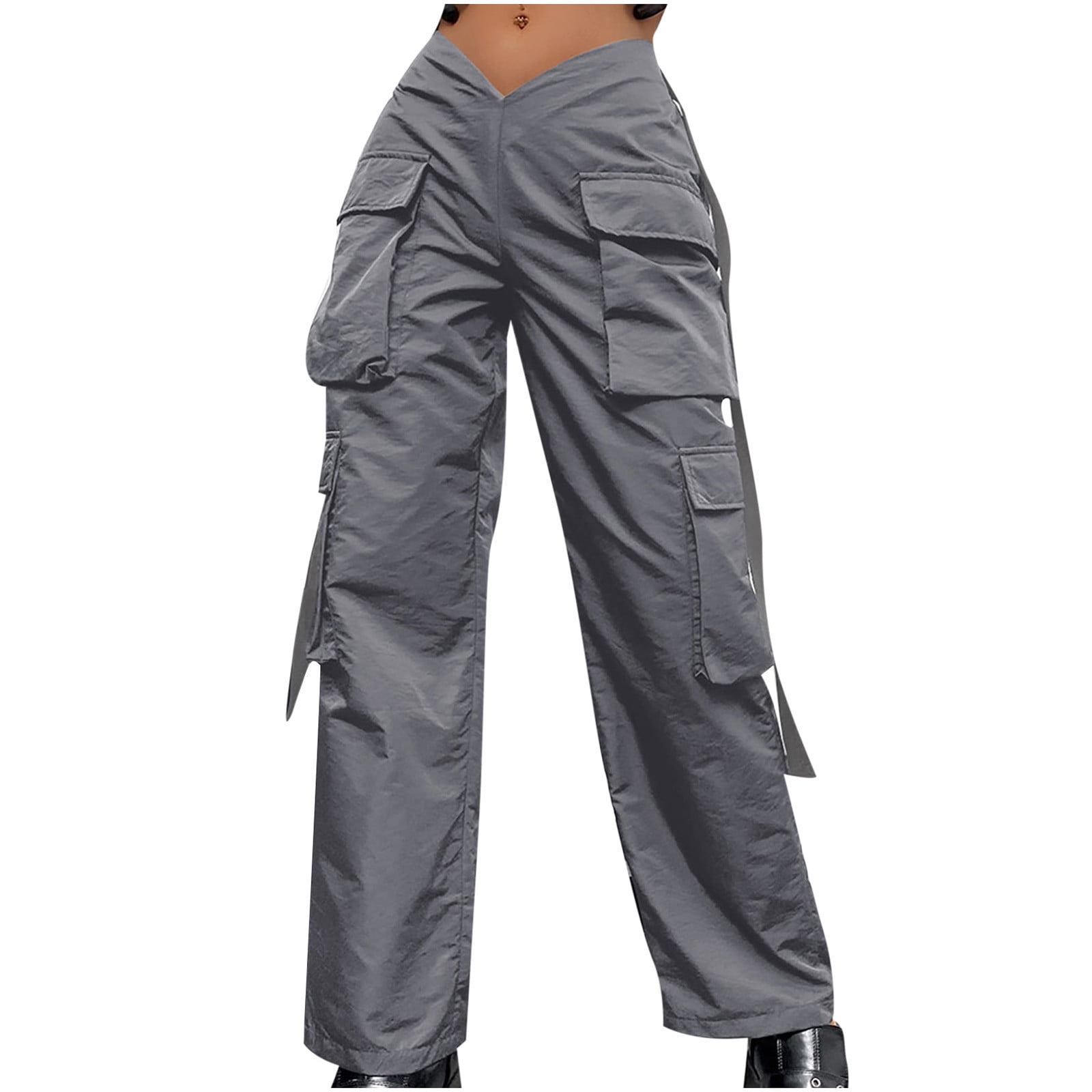 Birdeem Womens Street Style Fashion Design Sense Multi Pocket Overalls Low Waist Sports Pants