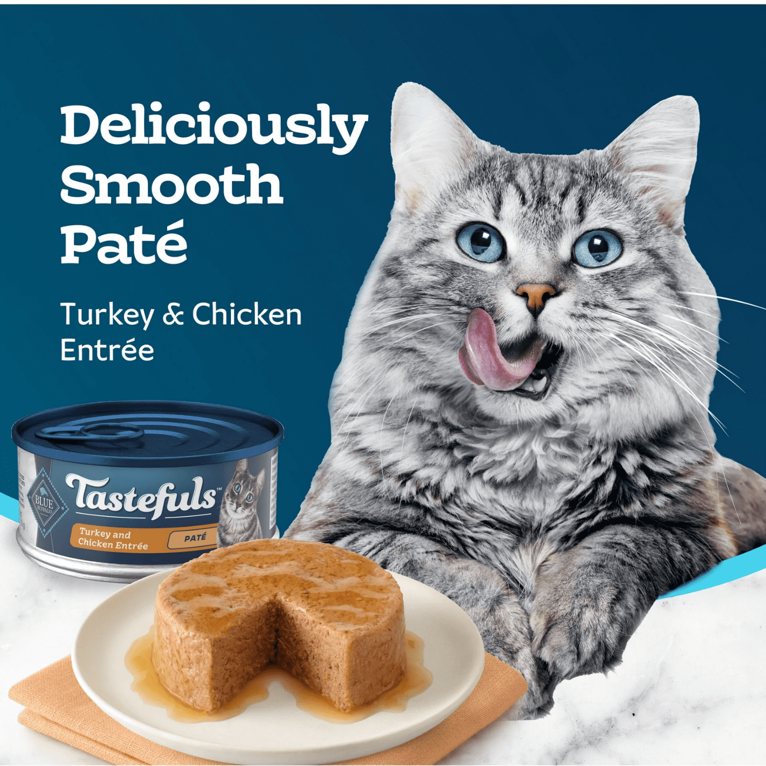Blue Buffalo Tastefuls Pâté de dinde et de poulet Nourriture humide naturelle pour chats
