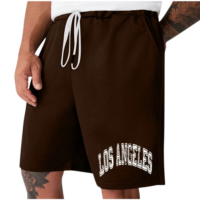 Diufon Men's Athletic Shorts Drawstring Waisted Outdoor Sport Shorts Spring Summer Hiking Shorts with Pockets
