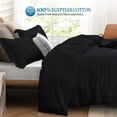 thumbnail image 3 of 500 TC 100% Egyptian Cotton Duvet Cover Zipper Closur Ultra Soft Durable and Fade Resistant Solid Pattern, 3 of 7