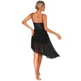 thumbnail image 2 of Oyolan Robe de Danse Ballet à Sequins pour Femmes Bretelles Spaghetti Col en V Ourlet Haut Bas Lyrique Noir G, 2 of 7