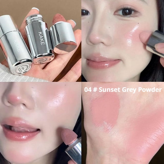 Korean Style Liquid Blush Pen for Natural Rosy Cheeks and Lips Soft Peach Pink Fluffy Brush