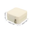 thumbnail image 2 of Unique Bargains Travel Jewelry Case, Small Jewelry Organizer Portable Mini Jewelry Box with Mirror Square Style 1, Beige, 2 of 5