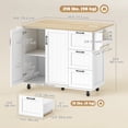 thumbnail image 3 of HOMCOM Kitchen Island w/ Drop Leaf, Rolling Kitchen Cart w/ Storage, White, 3 of 10