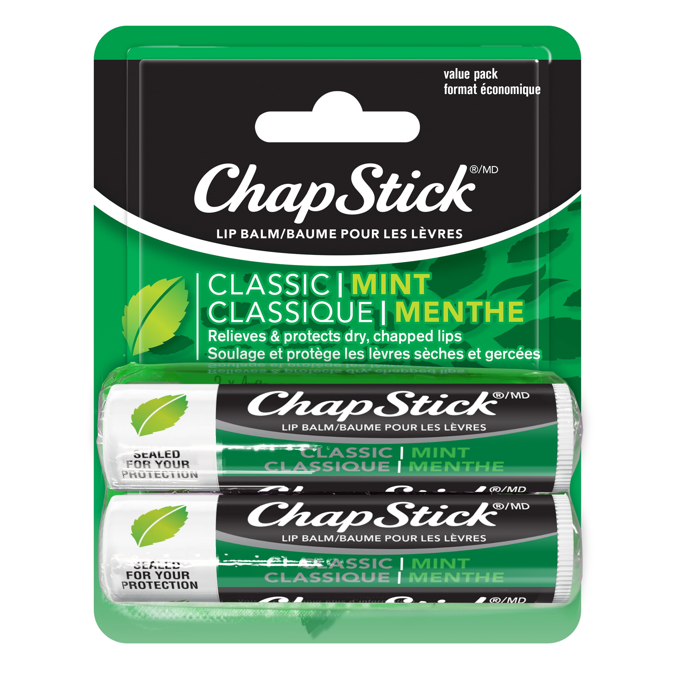 Chapstick Baume pour les Lèvres Classique, Saveur de Menthe