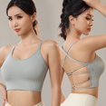 thumbnail image 4 of Harpily 2025 Bra Women's Comfortable Slim Strap Fit Back Sports Quick Drying And Shockproof Large Open Back Yoga Removable Chest Pad Bra, 4 of 5