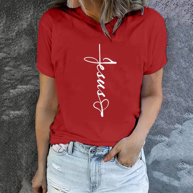 EGNMCR T-Shirts de Pâques pour Femmes T-Shirts à Manches Courtes pour Femmes Imprimé de Pâques Mode Printemps et Été pour Femmes T-shirt à Col Rond à Manches Courtes Haut/chemise T-Shirts pour Femmes