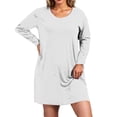 thumbnail image 2 of Ixbnca Robe pour Femme Grande Taille Col Rond Manches Courtes Robes T-Shirt Décontractées Amples Été Robe Courte, 2 of 7