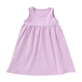 thumbnail image 1 of Robe Sans Manches pour Tout-Petites Filles, Tunique Unie, Robe Trapèze Évasée, Robe d'Été Fluide pour Enfants 1-8 Ans, 1 of 7