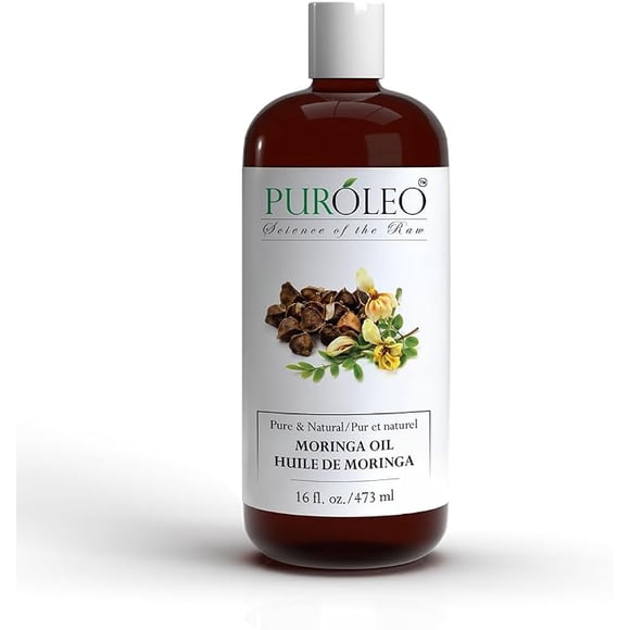 PUROLEO Moringa Oil 16 Fl Oz/473 ML (Packed In Canada) for Face 100% Pure | Natural Moringa Oil
