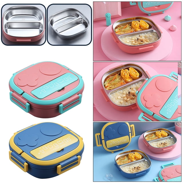 mtvxesu Lunch Box, Outdoor Tableware 304 Portable Stainless Steel Lunch Box Dinner Children's Robot Shaped Lunch Box with Portable Two Spaces Lunch Boxes for Women Lunch Box Containers Up to 50% Off