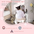 thumbnail image 4 of Qaba Ensemble de Coiffeuse avec Tiroir et Chaise pour 3 à 6 Ans, Blanc, 4 of 8