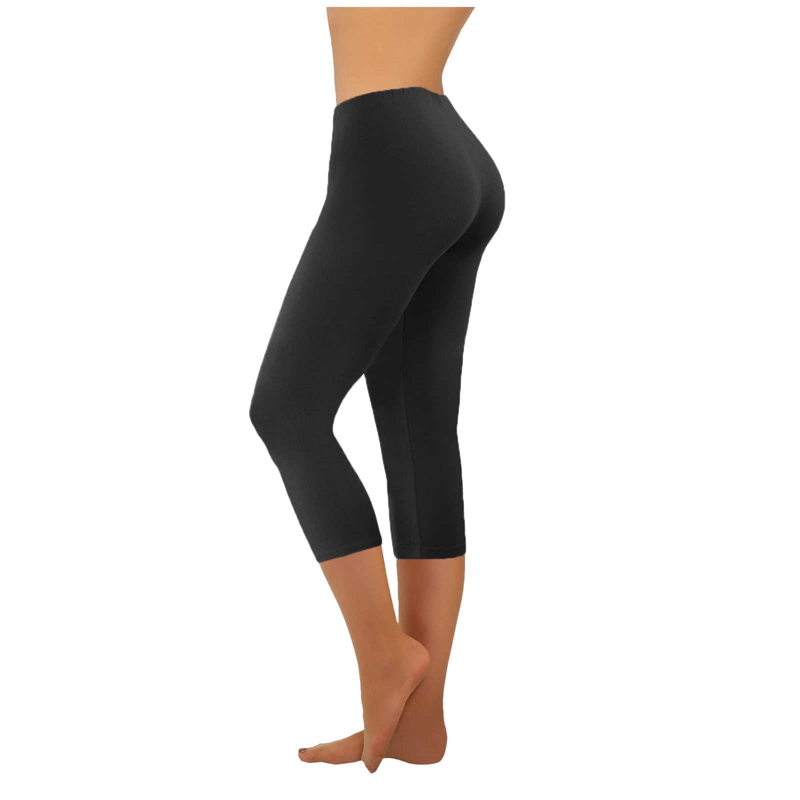 DPTALR Décontracté Femmes Uni Extensible Dames Taille Haute Pantalon Grand Pantalon de Yoga Capris