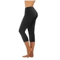 thumbnail image 1 of DPTALR Décontracté Femmes Uni Extensible Dames Taille Haute Pantalon Grand Pantalon de Yoga Capris, 1 of 8