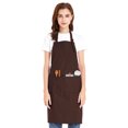 thumbnail image 1 of (Price/each)Opromo Unisex Cotton Canvas Adjustable Chef Kitchen Aprons with 2 Pockets-Coffee-L, 1 of 7