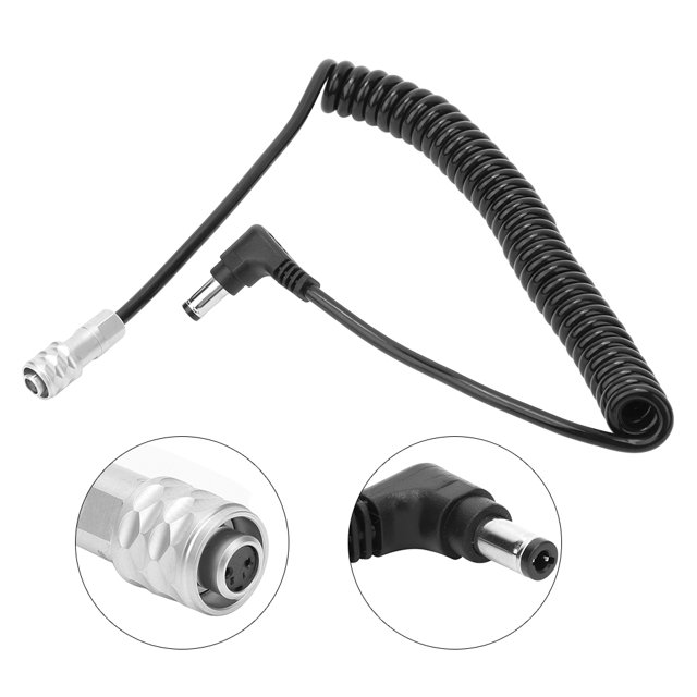 Câble d'Alimentation 4K 2Pin, Stable Transmission Pièces de Rechange Câble à Ressort Cordon d'Alimentation Caméra pour Photographe pour Poche Blackmagic 4K