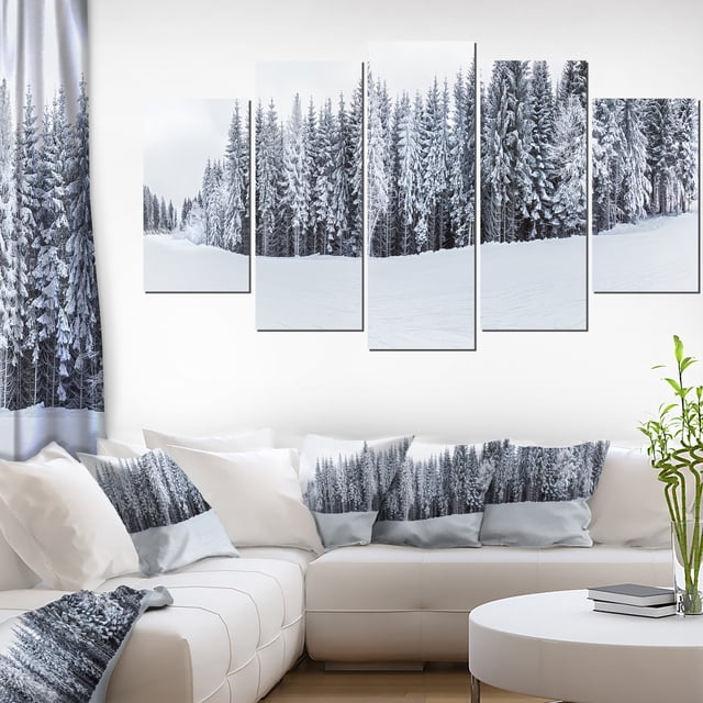 Black and White Snow Capped Hills