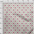 thumbnail image 2 of oneOone Tissu Cambric en Coton Imprimé Floral Losanges/feuilles et Roses, Tissu BTY 56 Pouces de Large, 2 of 4