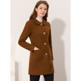 thumbnail image 3 of INSPIRE CHIC Manteau Trench d'Hiver pour Femme à Col Rabattu, Simple Boutonnage, Brun Foncé, m, 3 of 6