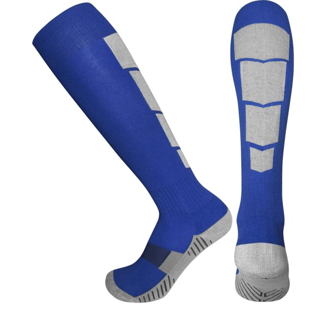 Elite Athletic Compression Socks - Over The Calf | Perfect for Soccer, Football, Baseball, Basketball, Hockey - All Sports Performance (Blue - Medium)
