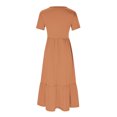 thumbnail image 5 of Fshaion Robe d'Été pour Femmes 2024 Grande Taille Décontractée à Manches Courtes Col Ras du Cou Robe Décontractée Fluide à Volants Maxi Robe de Plage avec Poches Liquidation à Moins de 10!, 5 of 5