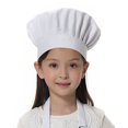 thumbnail image 2 of TOPTIE Chef Hat for Kid & Adult, Cotton Elastic Adjustable Kitchen Cooking Baking Hat-White-S, 2 of 7