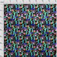 thumbnail image 4 of oneOone Cotton Poplin Twill Black Fabric Abstracts Craft Projects Decor Fabric Printed By The Yard 56 Inch Wide, 4 of 5