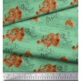 thumbnail image 3 of Soimoi Green Rayon Fabric Text & Europe Map Travel Print Fabric by the Yard 42 Inch Wide, 3 of 5