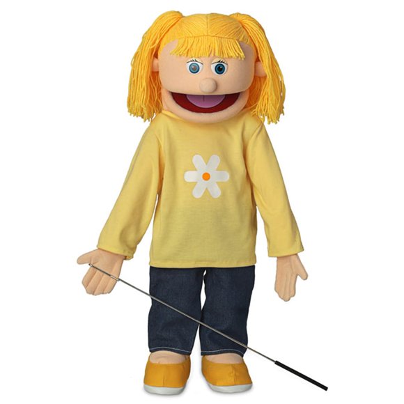 Katie, Peach Girl, Full Body, Ventriloquist Style Puppet, (25 Inches)