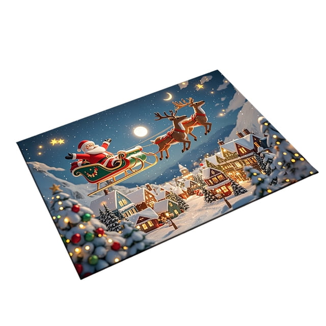 Kitchen Mats for Floor 60X40X0.5Cm/23.62×15.75×0.20In Christmas Kitchen Mat