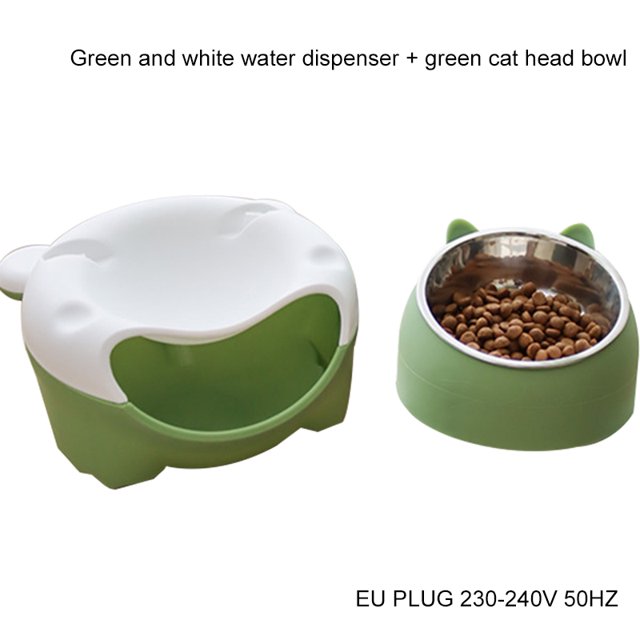Automatic Cat Fountain LED Filtering Silent Pet Drinking Dispenser Cat Food Bowl