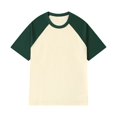 thumbnail image 1 of LUOGENLI T-shirts pour Homme pour Hommes T-Shirt Patchwork à Col Rond T-Shirt à Contraste de Couleurs Rétro à Épaules Lourdes T-Shirt Uni Ample à Manches Courtes Vert XXXXXL, 1 of 2