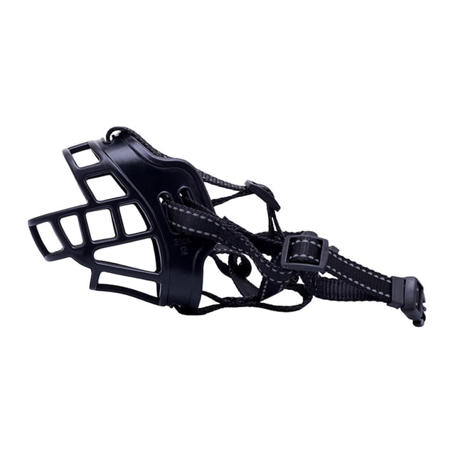GROWTH TANK Breathable Basket Muzzle Adjustable Straps Black Prevent Yelling Biting Chewing nylon 4