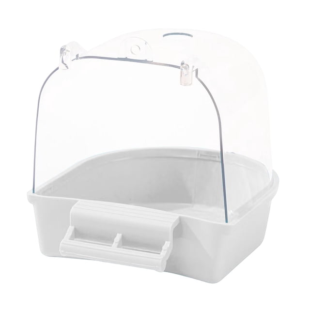 lionlar Pet Bird Bath Box Bathing Tub Bath Box Shower Caged Parrot Bathing Tub for Small White