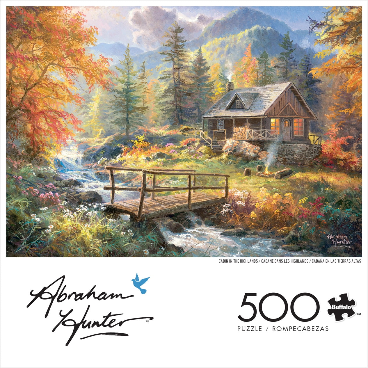 Buffalo Games Abraham Hunter Cabin in the Highlands 500-Piece Interlocking Jigsaw Puzzle