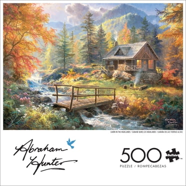 Buffalo Games Abraham Hunter Cabin in the Highlands 500-Piece Interlocking Jigsaw Puzzle