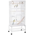 thumbnail image 1 of PawHut Cage à Oiseaux de 71 Pouces avec Roues, Perchoirs, Rampe, Tablette de Rangement, Jouets, Blanc, 1 of 10