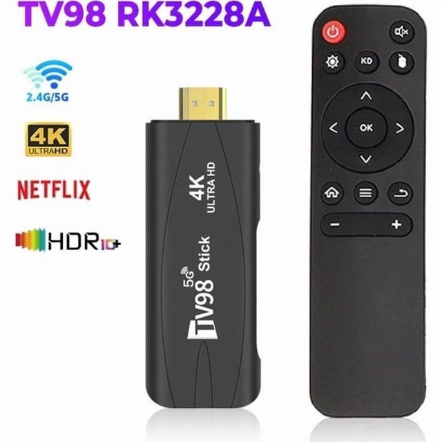 TV Box Stick Android TV HDR Set Top OS 4K BT5.0 WiFi 6 2.4&5.8G Android 10 Smart Sticks Media Player