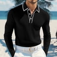 thumbnail image 1 of Timegard Fall Shirts for Men Lapel V Neck Button Long Sleeve Work Business Casual Solid Color Comfy Tops, 1 of 6